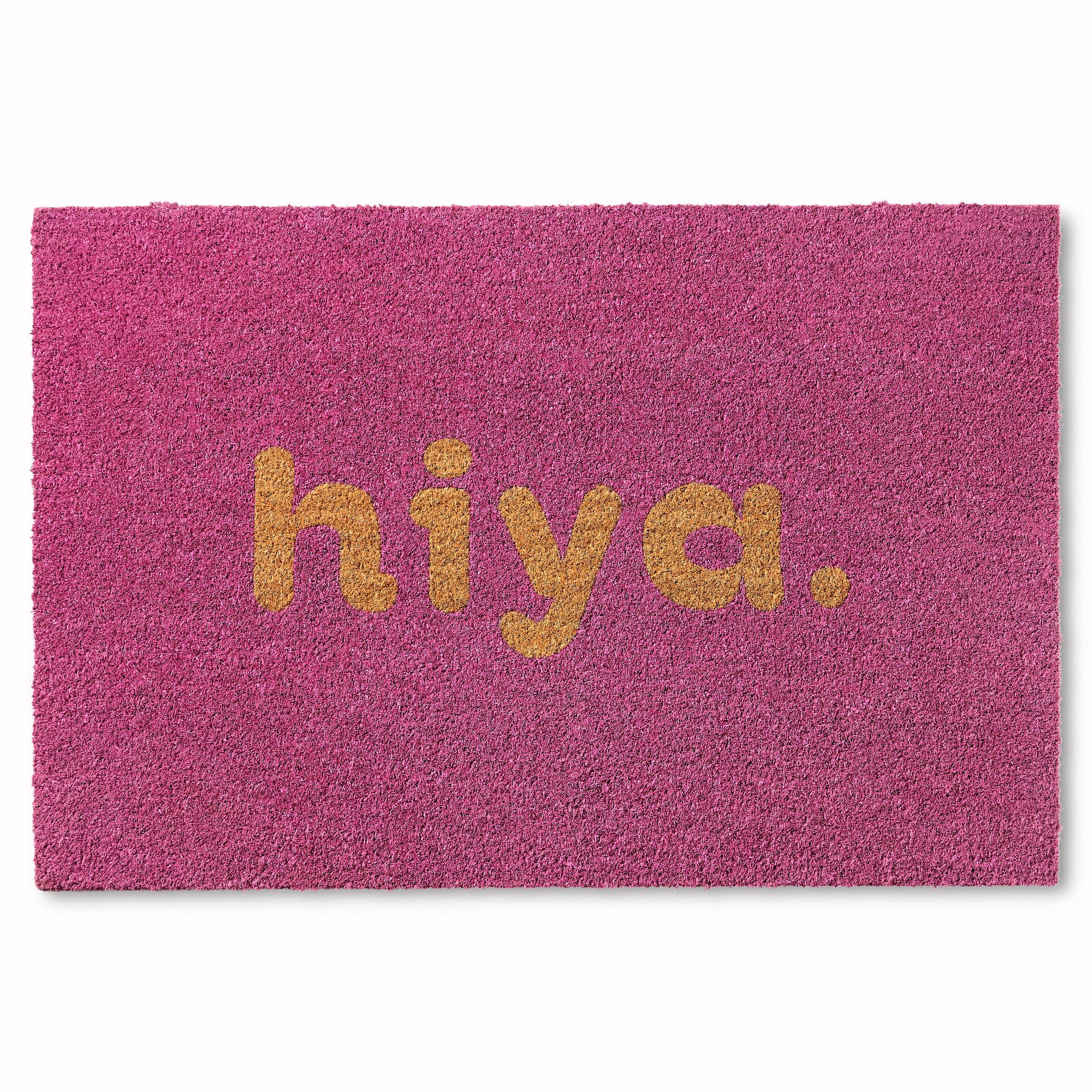 Hiya Painted Welcome Door Mat - Heavyweight Non-Slip Mat, 24"x36"