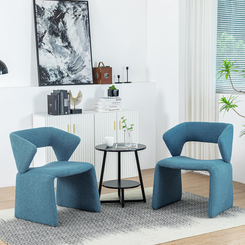 Modern Bouclé Sherpa Accent Chair â€?Comfy Tufted Lamb Fabric Armed Leisure Chair for Reading, Bedroom, Office, and Living Room