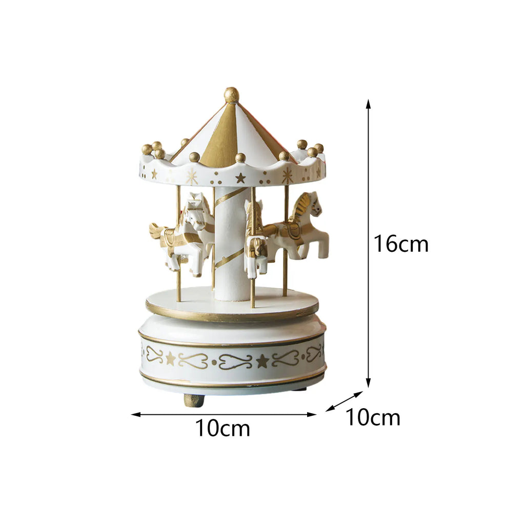 New Carousel Horse Music Box Resin Merry-go-round Musicical Box Home Desktop Decoration