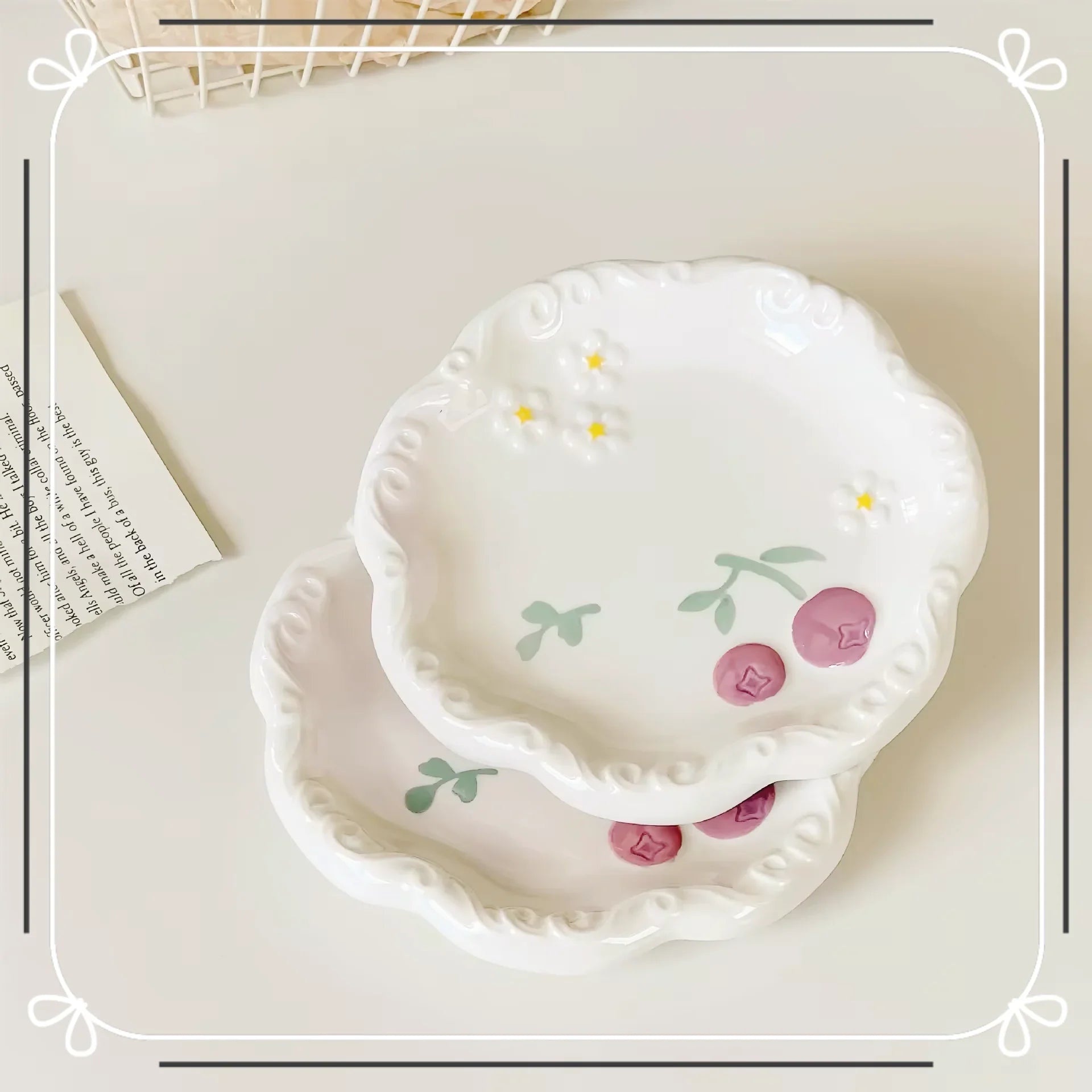 Cherry Ceramic Dishes Plate