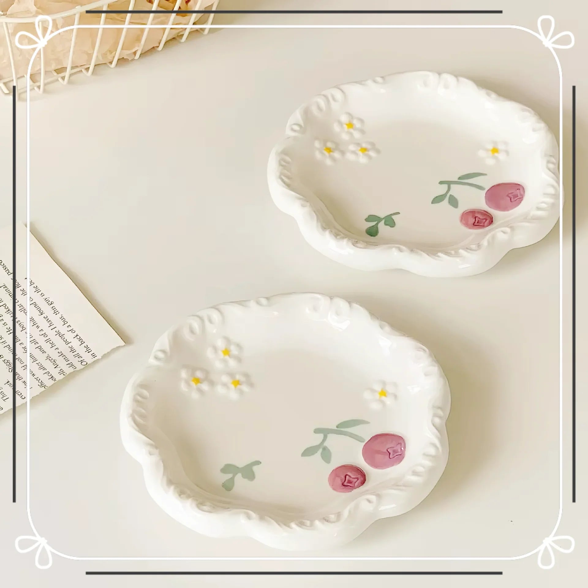 Cherry Ceramic Dishes Plate