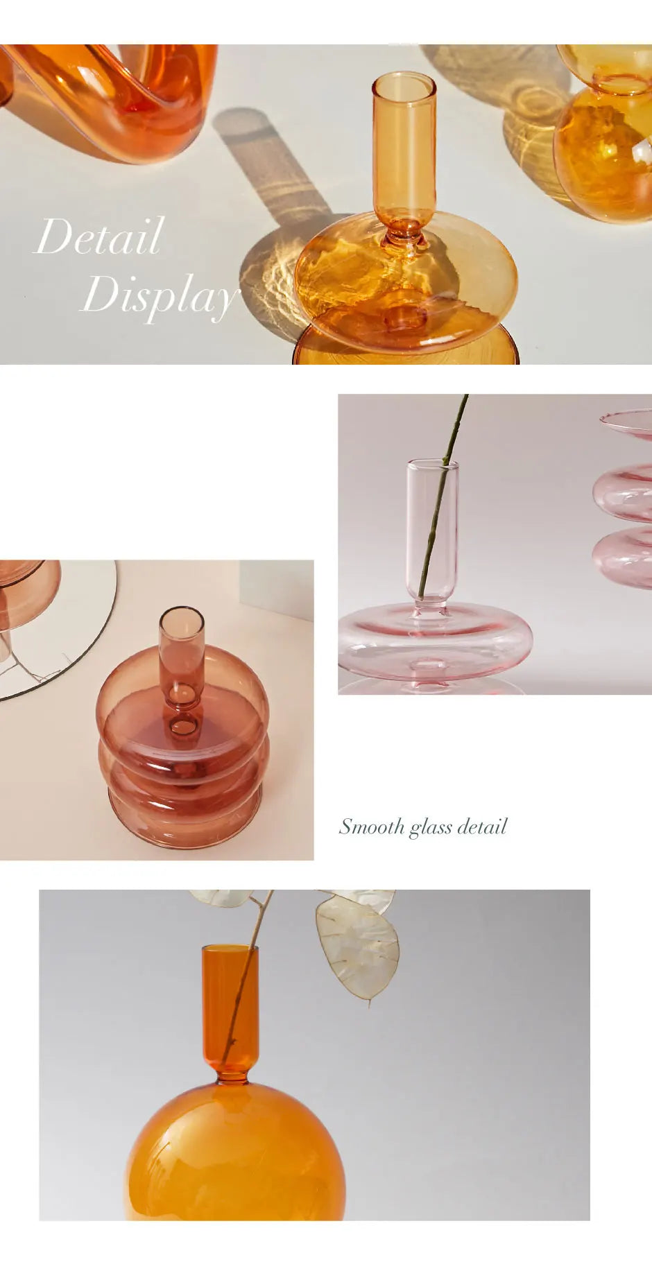 Taper Candle Holders Glass Candlesticks for Home Decoration Glass Vase