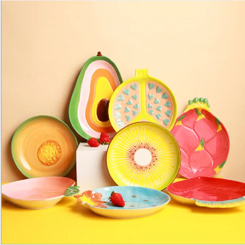 Fruit Shaped Ceramic Salad Plate Creative Cute Snack Dish