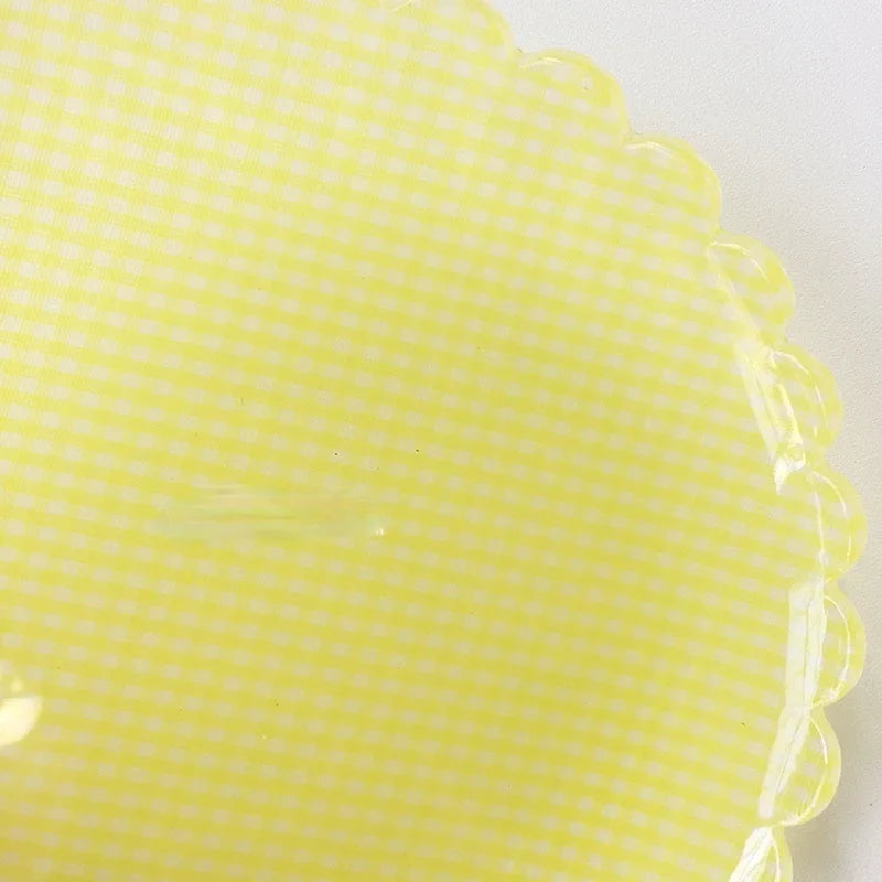 Plastic Dessert Tray Acrylic Cake Dish Grid Pattern Spork Floral Plates with Spoon & Fork