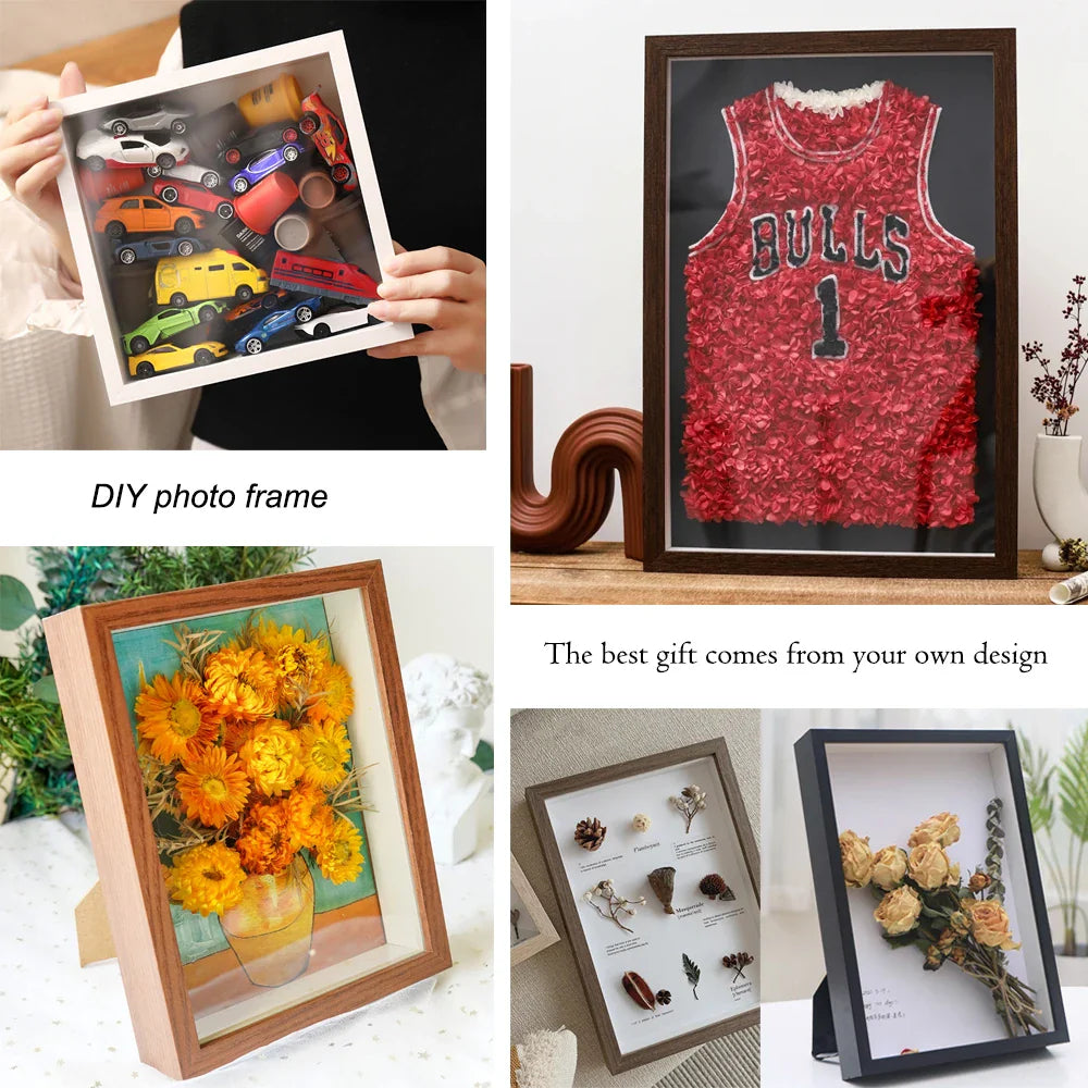 Shadow Box Depth 3cm Wooden Photo Frame For Displaying Three-Dimensional Works DIY Wood Picture Frame Photo Decor