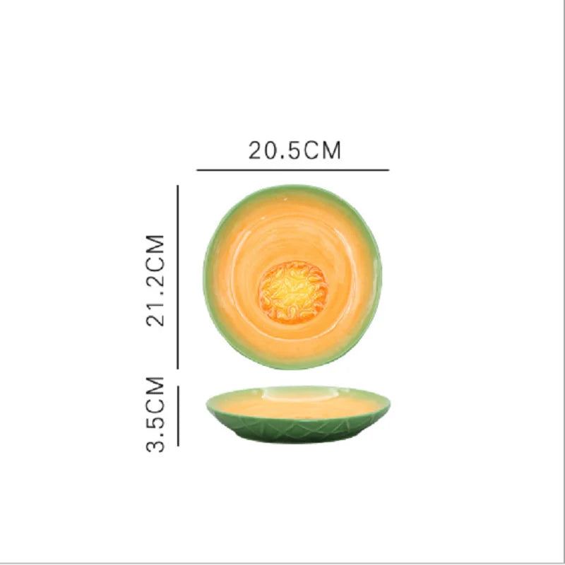 Fruit Shaped Ceramic Salad Plate Creative Cute Snack Dish