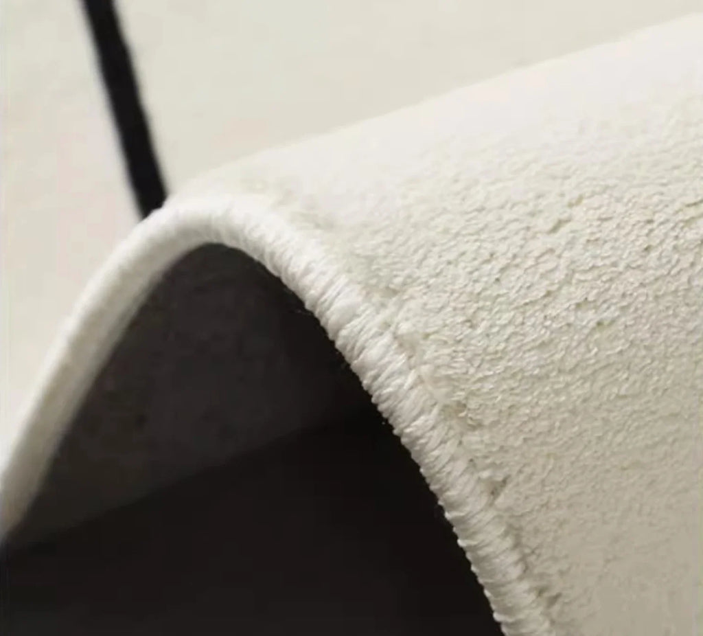 Cute Checkered Bow Imprint Anti-Slip Cashmere Carpet Bedside Mat Includes Set