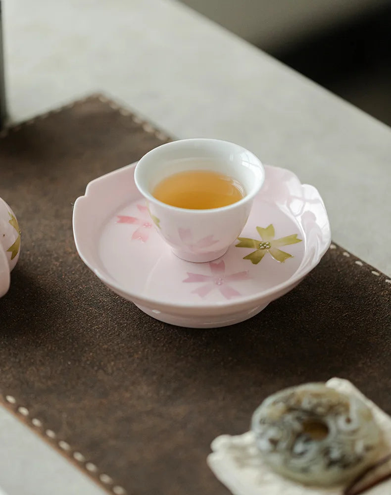 Hand-Painted Arita Pottery Underglaze Color Cherry Blossom Covered Bowl Base