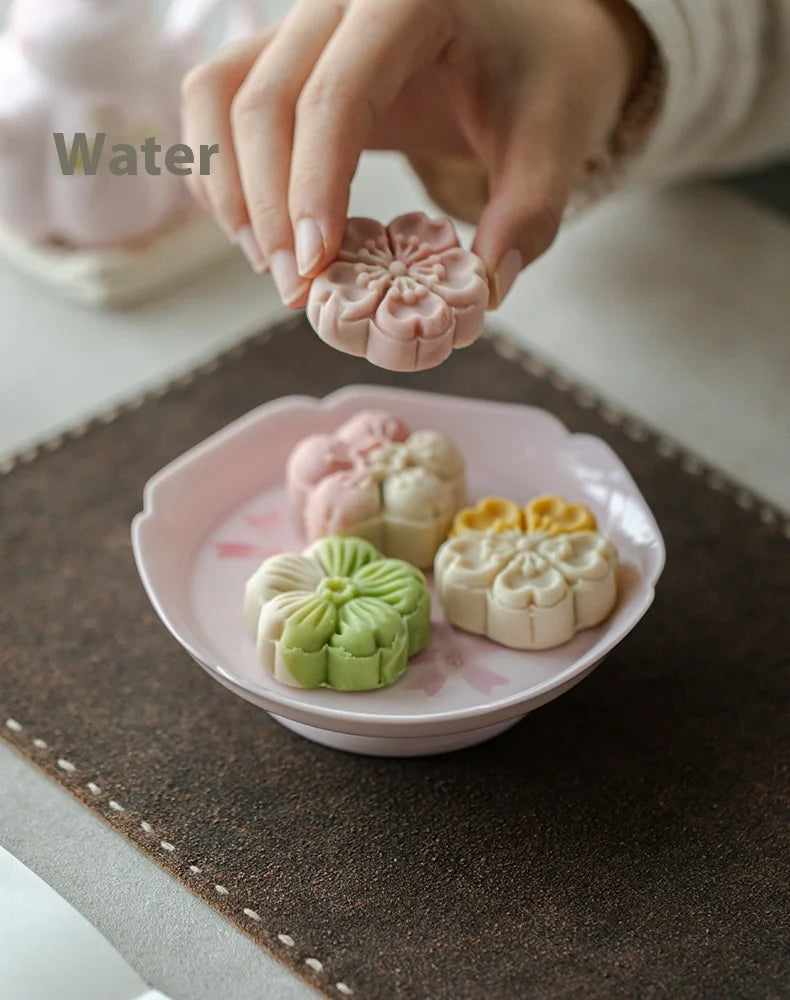 Hand-Painted Arita Pottery Underglaze Color Cherry Blossom Covered Bowl Base