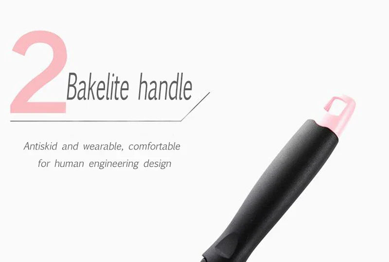 Pink Wok Non-stick Pan Fried Scoop Pan Deep Fry Non-stick Pot Cooker General Use for Gas and Induction Cooker