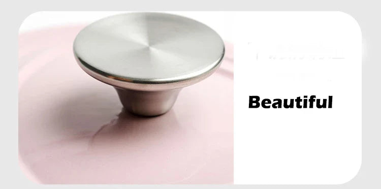 Pink Saucepan Enamel Pot Non-Stick Pot Heart-shaped Cookware Cast Iron Pot Kitchen Accessories Cooking Tools