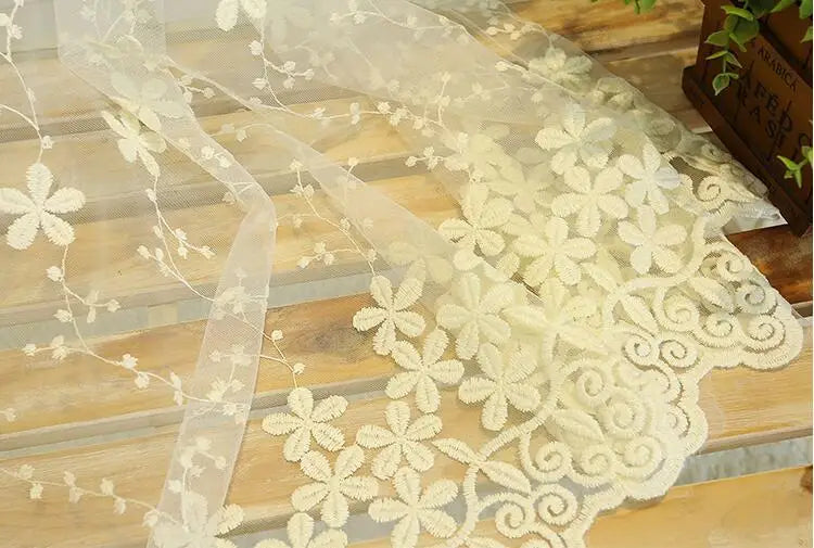 Embroidery Flowers Lace Curtains