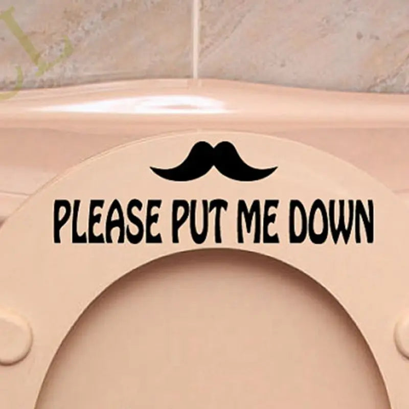 Toilet Seat Sign Vinyl Sticker Funny Decal Bathroom Decor
