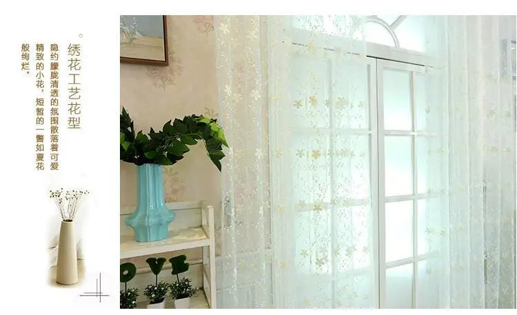 Embroidery Flowers Lace Curtains