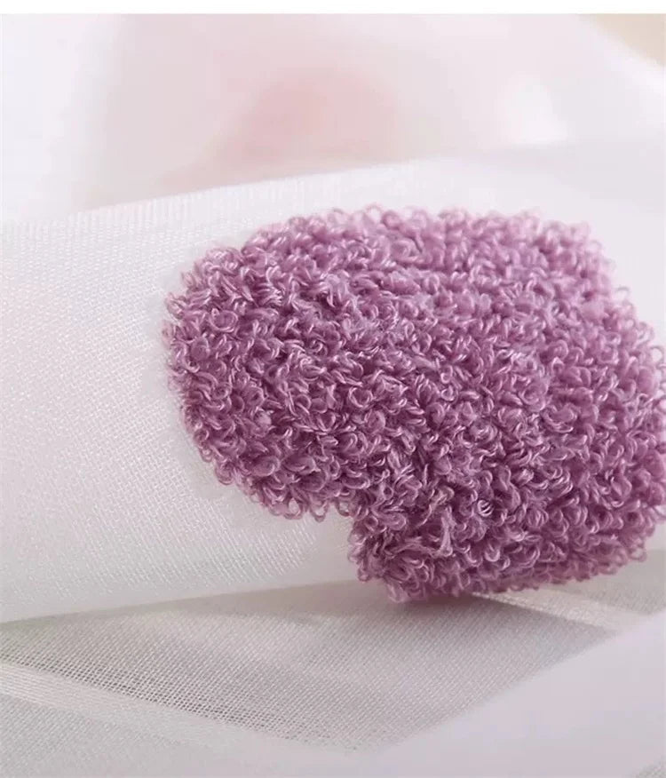 Lovely Cartoon 3D Pink Heart Embroidery Tulle For Girl Bedroom Cute Lovely Sheer Curtains Drapes