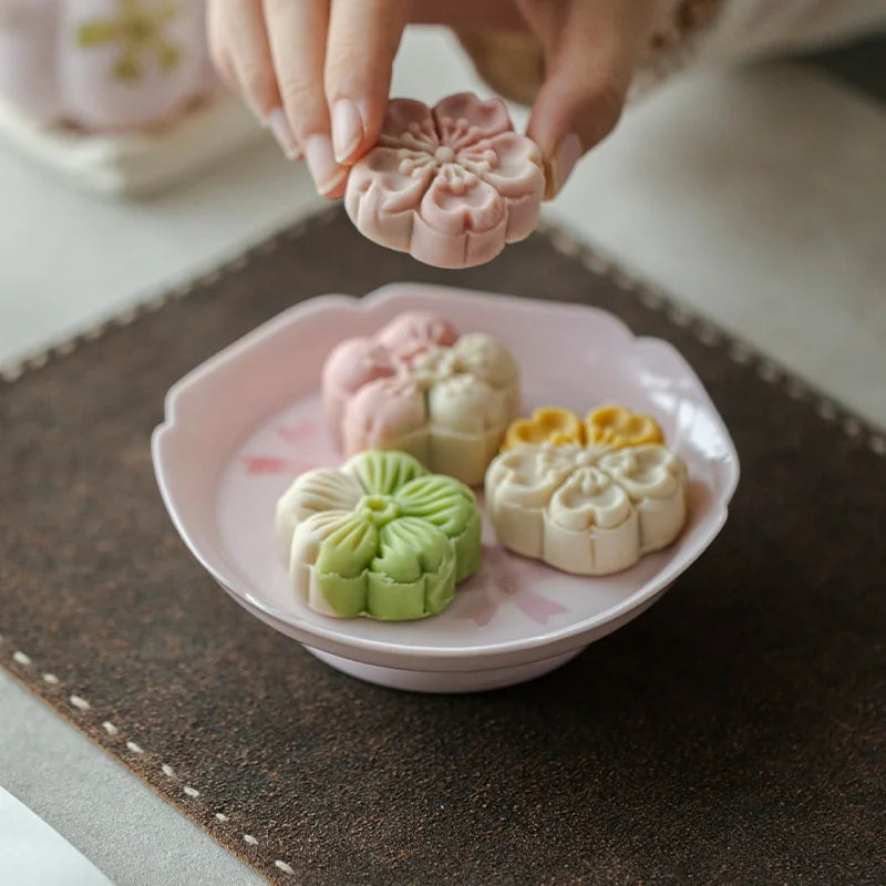Hand-Painted Arita Pottery Underglaze Color Cherry Blossom Covered Bowl Base