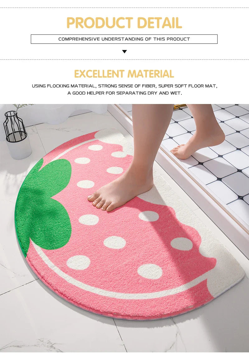 Soft Floor Mats Small Fresh Text Flowers Rugs Home Entrance Carpet Bedroom Toilet Bathroom Door Absorbent Non-Slip Foot Pad
