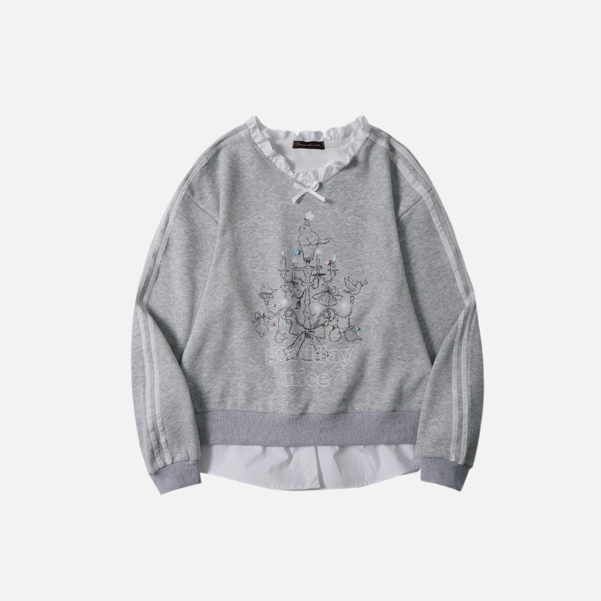 Spring Sweet Girl Cute Design Sense Loose Pullover Sweatershirt