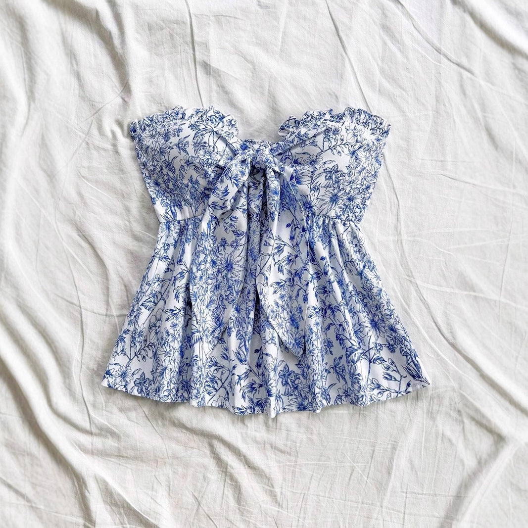 Women's Fashion Ruffles Hem Tube Top