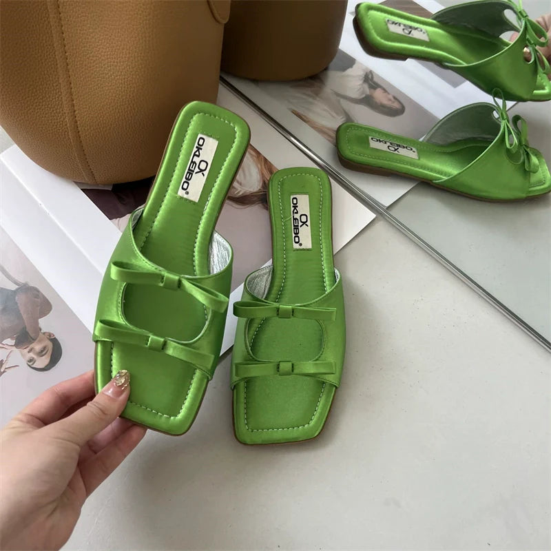 Fairy Shoes Bows Open Toe Slippers