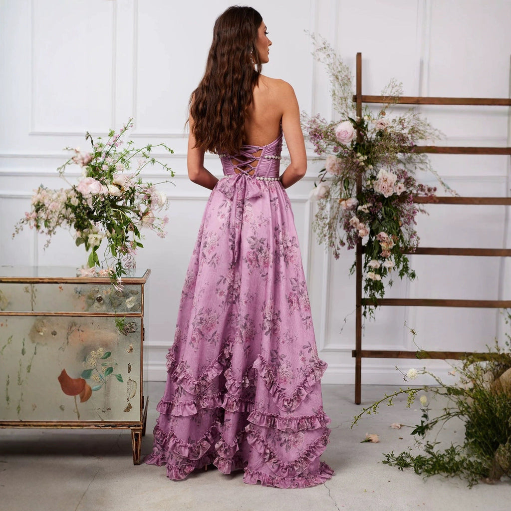 Elegant Graceful Printed Slim-fit Expansion Dress