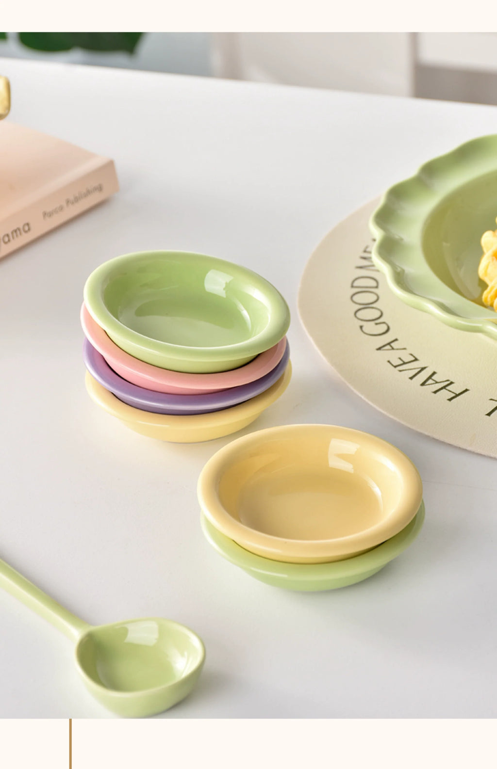 Gentle Lighting Dining Cream Style Ceramic Small Plate