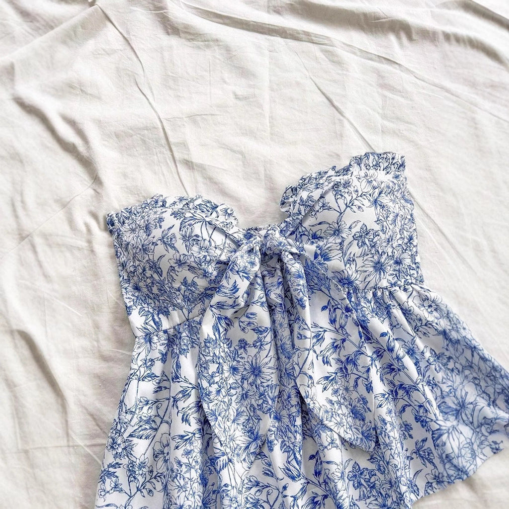 Women's Fashion Ruffles Hem Tube Top