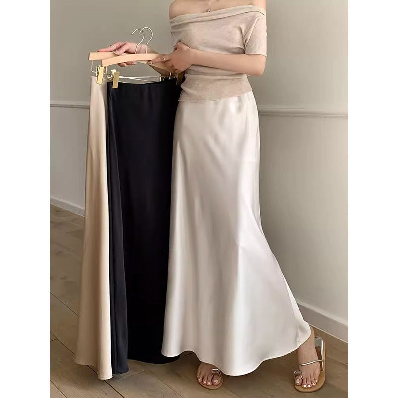 Design High Waist Skirt Women's Mid-length
