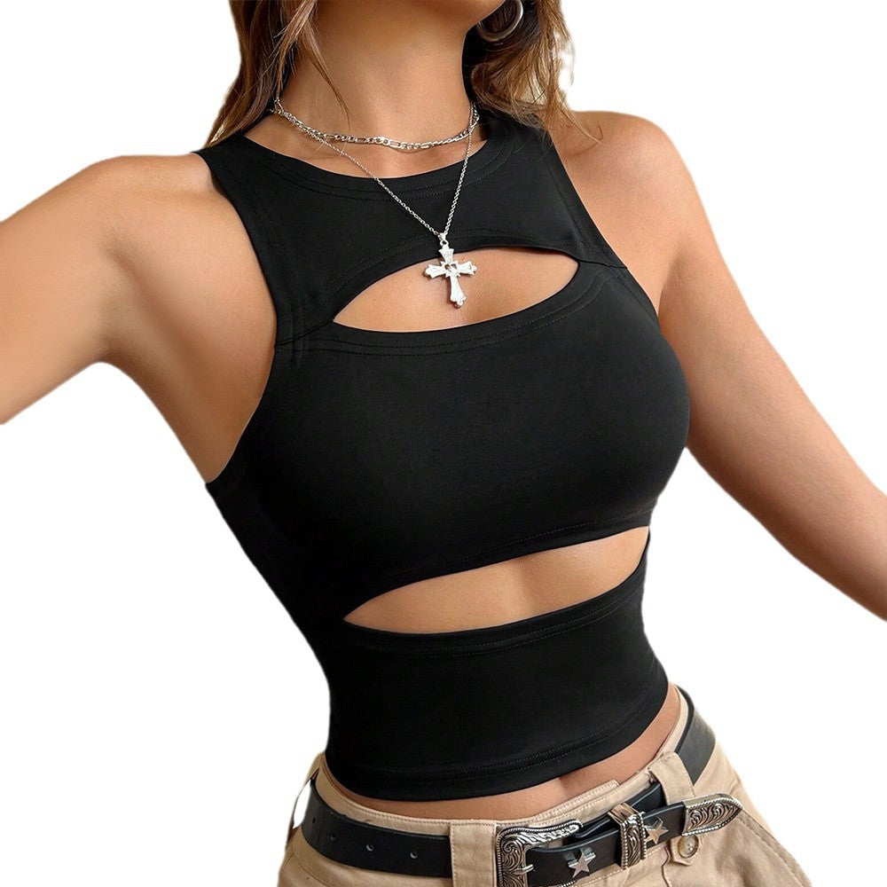 Women's Vest Hollow Out Outer Wear Short Sleeveless Top