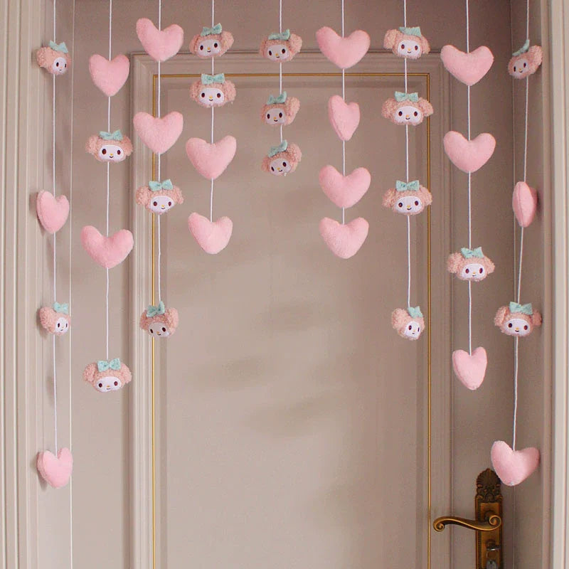 Punch-Free Melody Heart For Home Girl Hanging Curtain