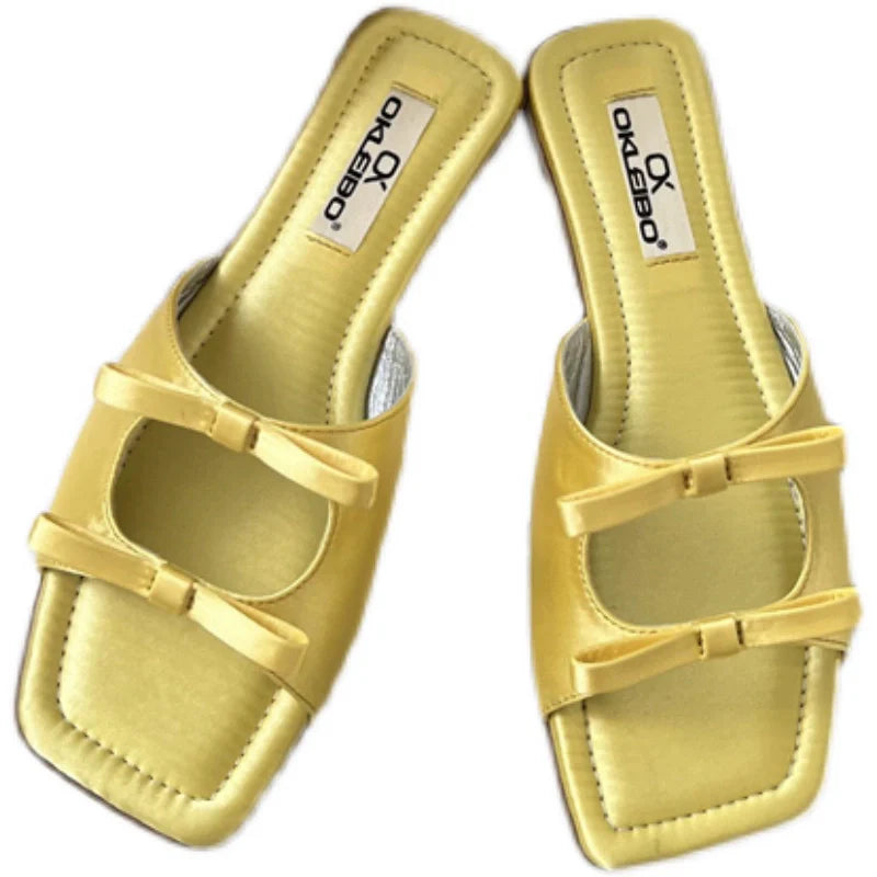 Fairy Shoes Bows Open Toe Slippers