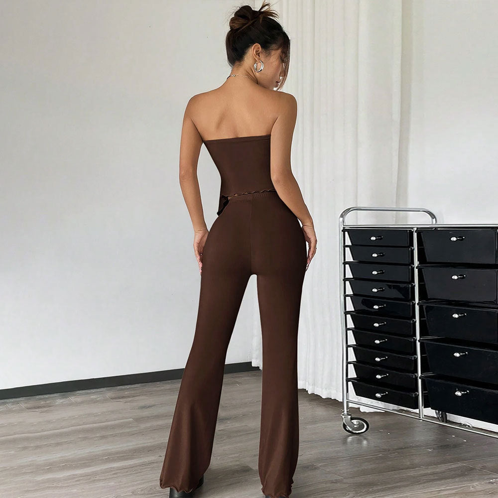 Tube Top Top And Trousers Two-piece Set