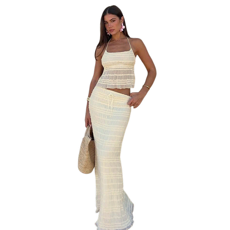 New Fashion Halter Series Long Skirt Two-piece Set