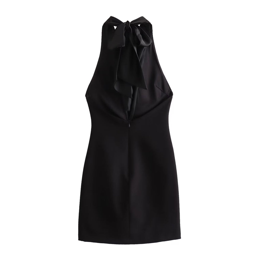 Swinging Collar Casual Midi Dress For Women Backless Lace Dress