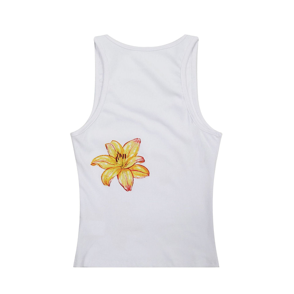 Hot Girl Floral Print I-shaped Camisole