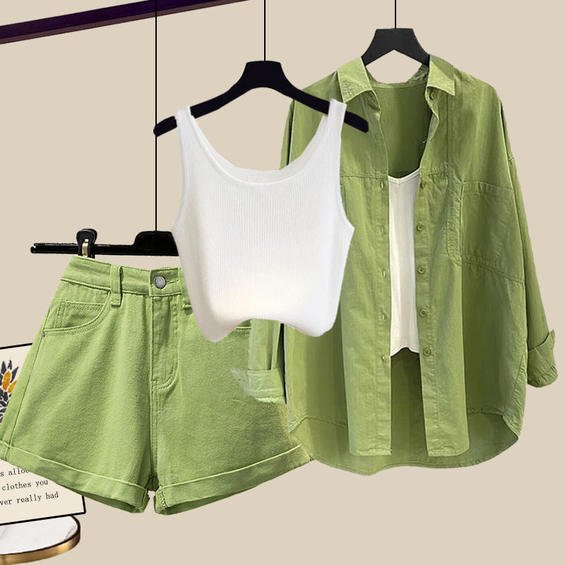 Summer Mint Style Dopamine Wear Match Suit Women