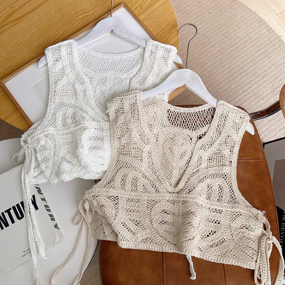 Sweet Lace-up Outer Wear Waistcoat Vest Women