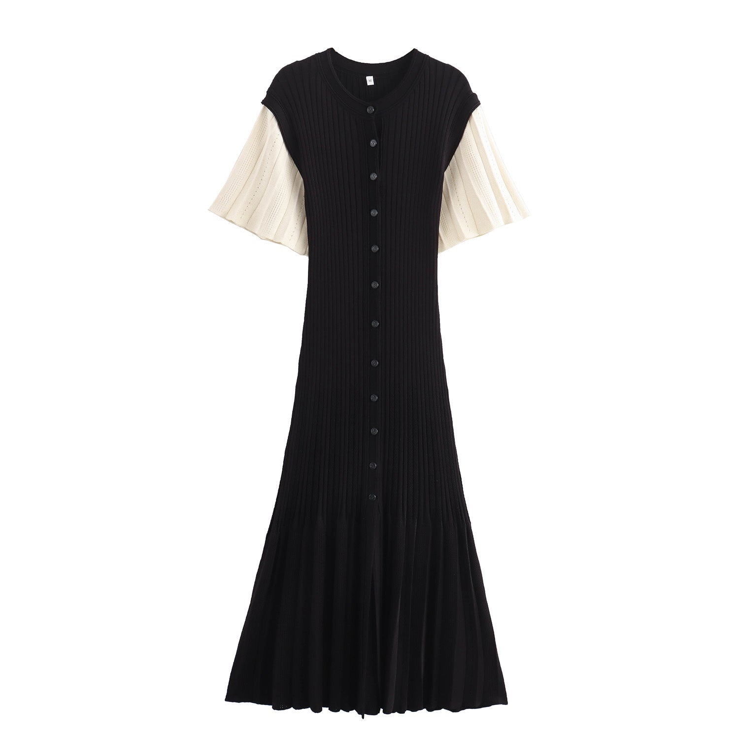 Women's Clothing Fashionable Knitted Single Row Dress
