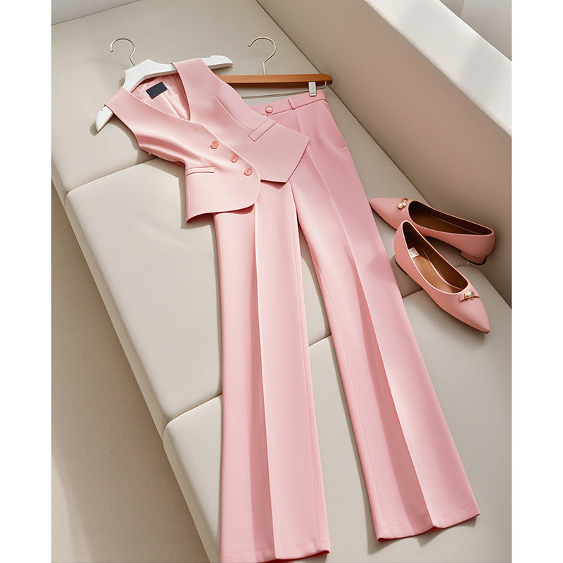 Elegant High-grade Suit Vest Pants Two Pieces Fashion Suit Women's Summer