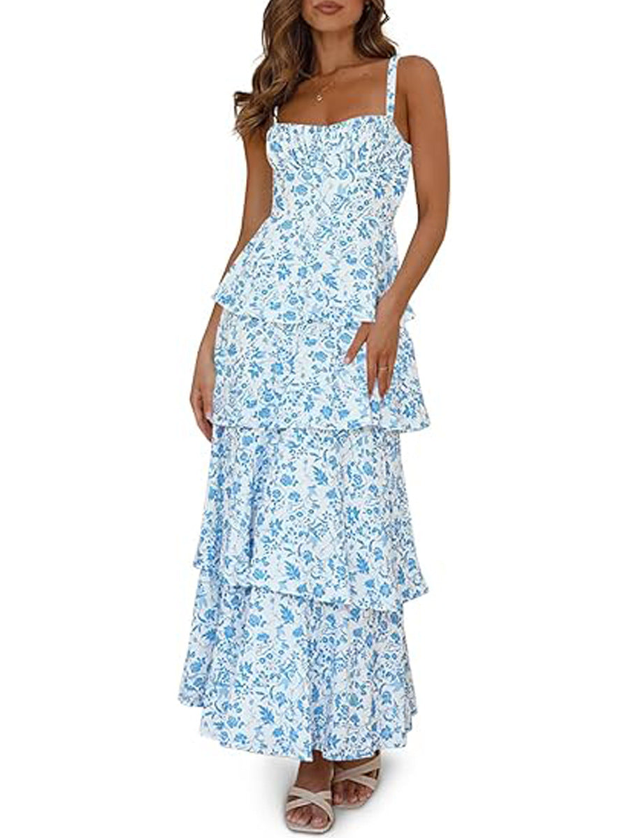 Floral Backless Sexy Sweet Formal Dress Women