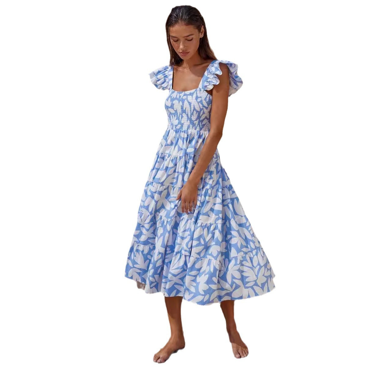 Women Floral Print Bohemian Dress