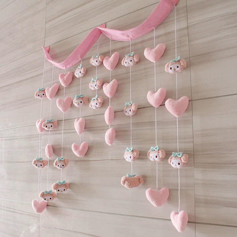 Punch-Free Melody Heart For Home Girl Hanging Curtain