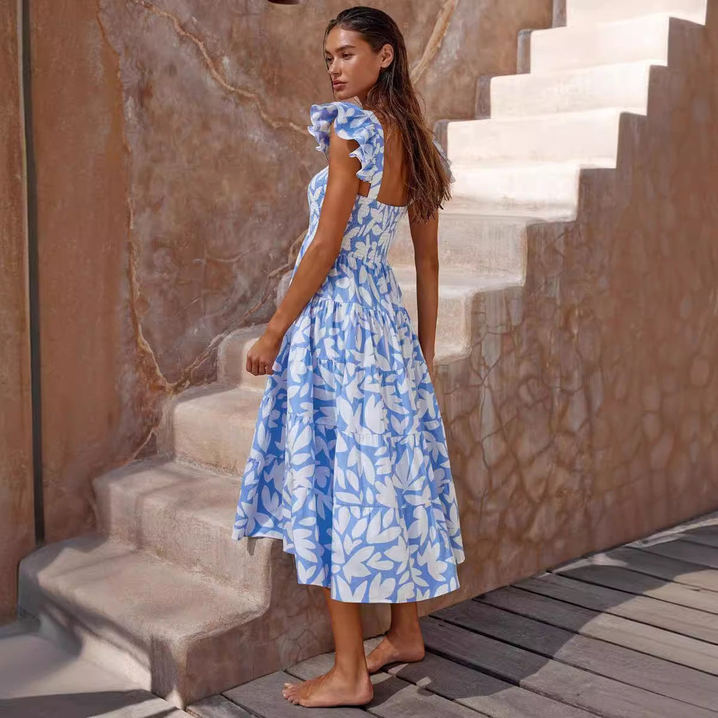 Women Floral Print Bohemian Dress