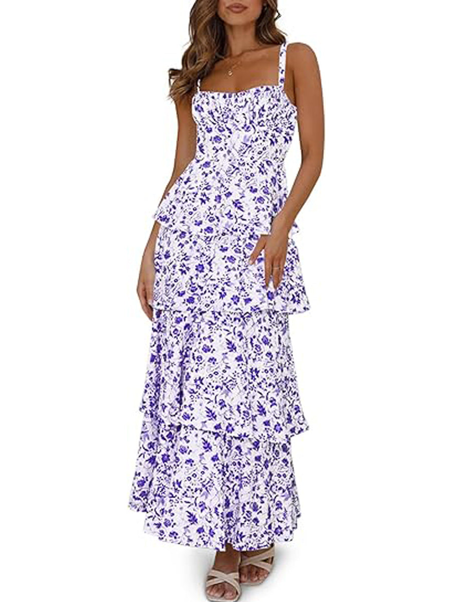 Floral Backless Sexy Sweet Formal Dress Women