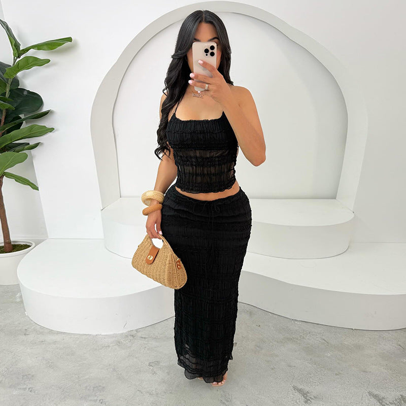 New Fashion Halter Series Long Skirt Two-piece Set