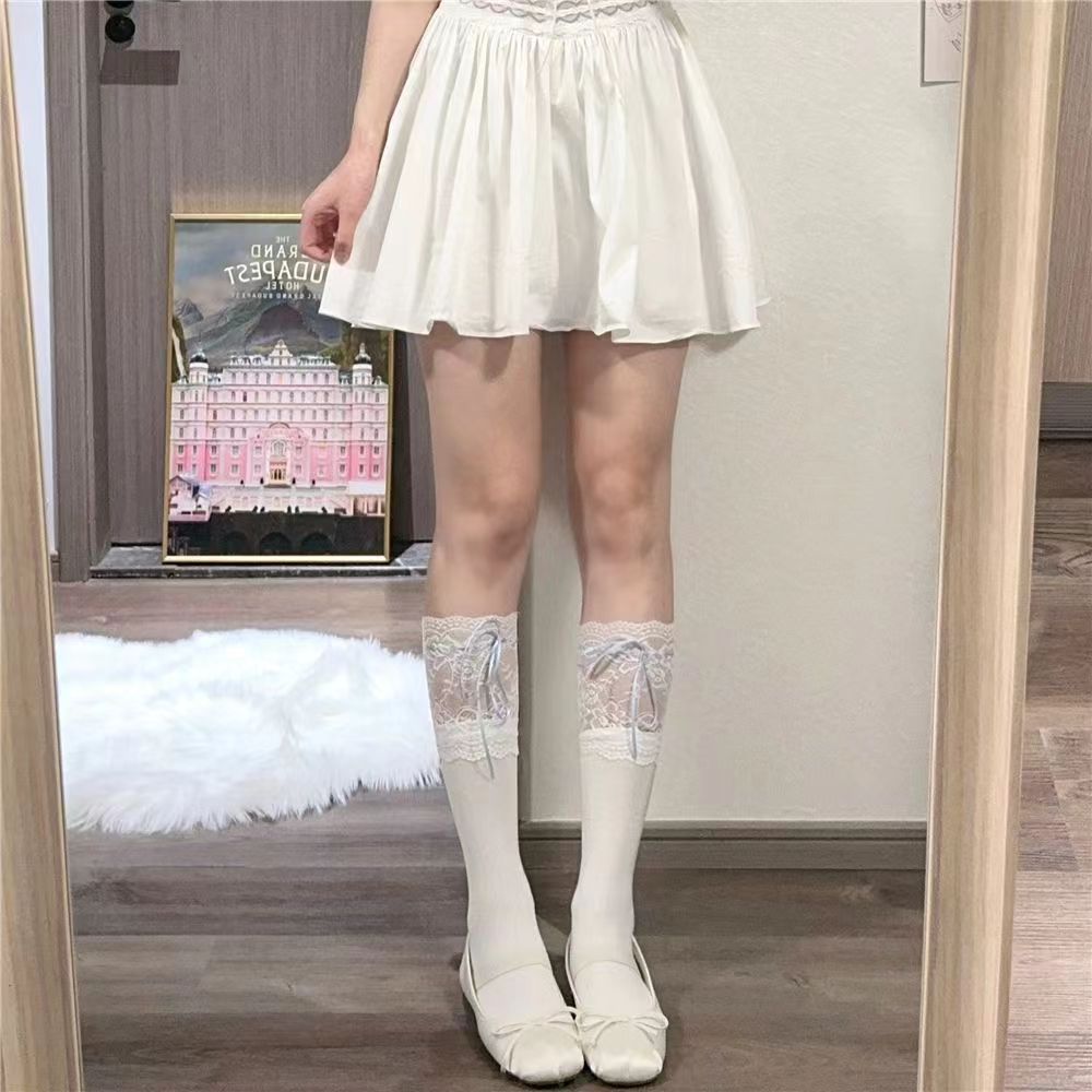 Women's Summer Fashion Ribbon Bow Tube Socks