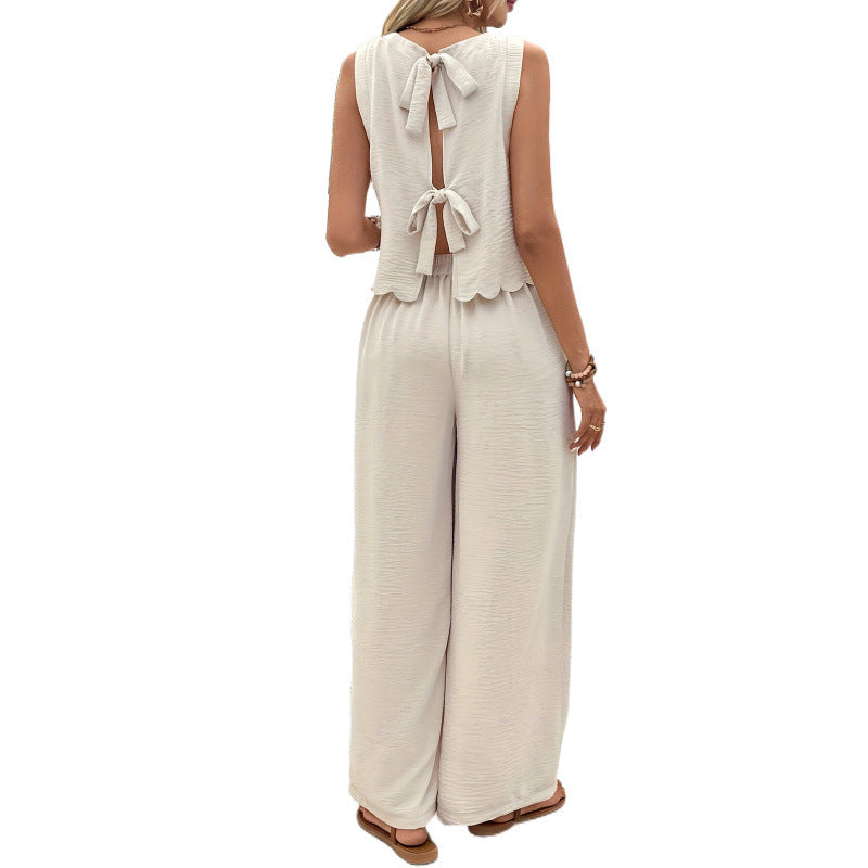 Women's Clothing Sleeveless Vest Casual Trousers Suit