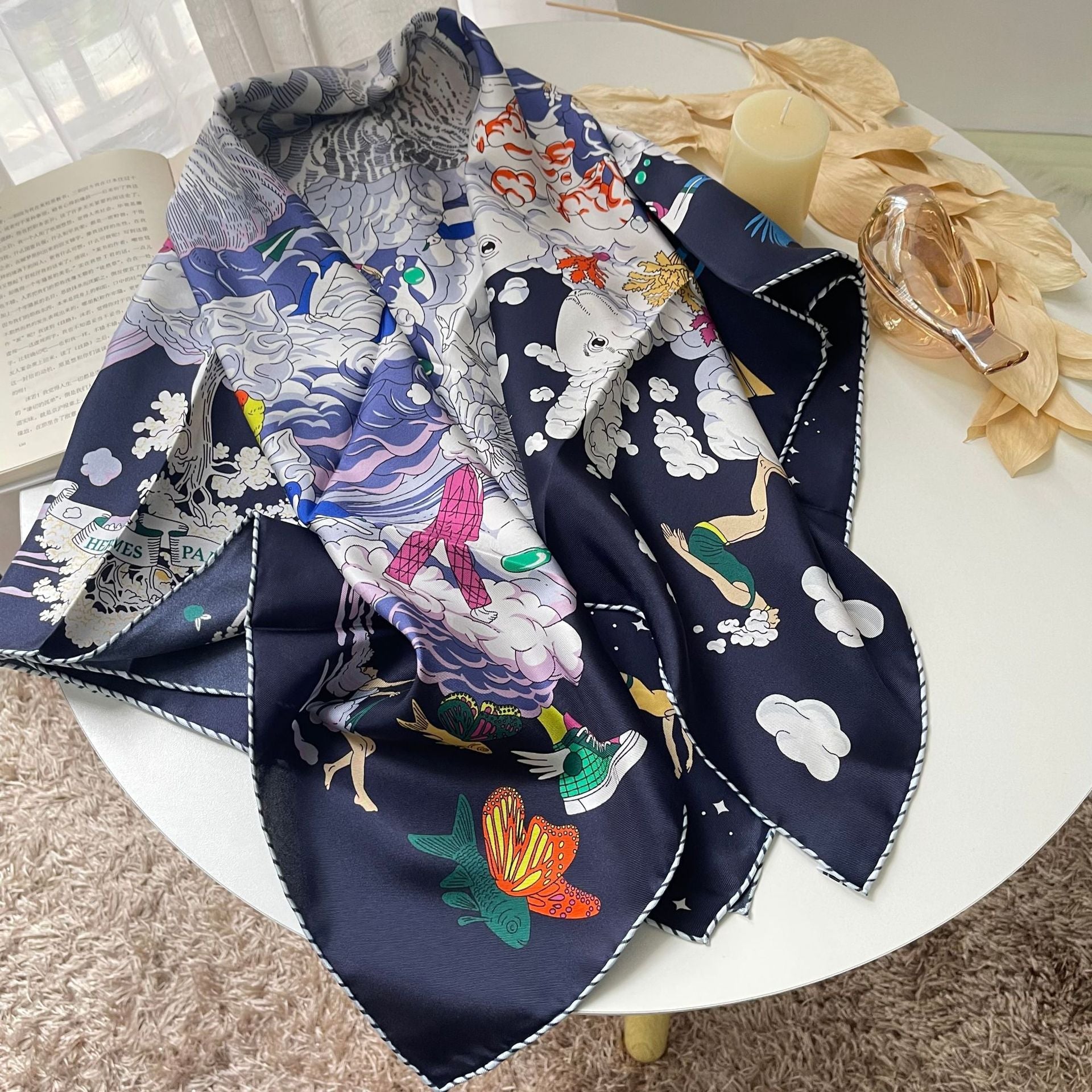 Women's Fashionable Personalized Spring Silk Twill Scarf