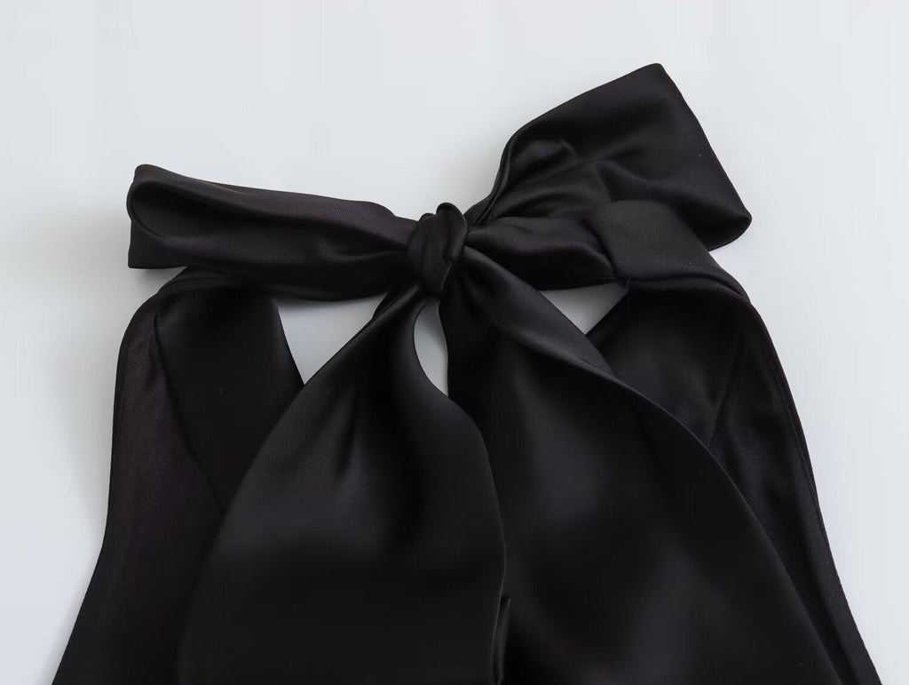 Swinging Collar Casual Midi Dress For Women Backless Lace Dress