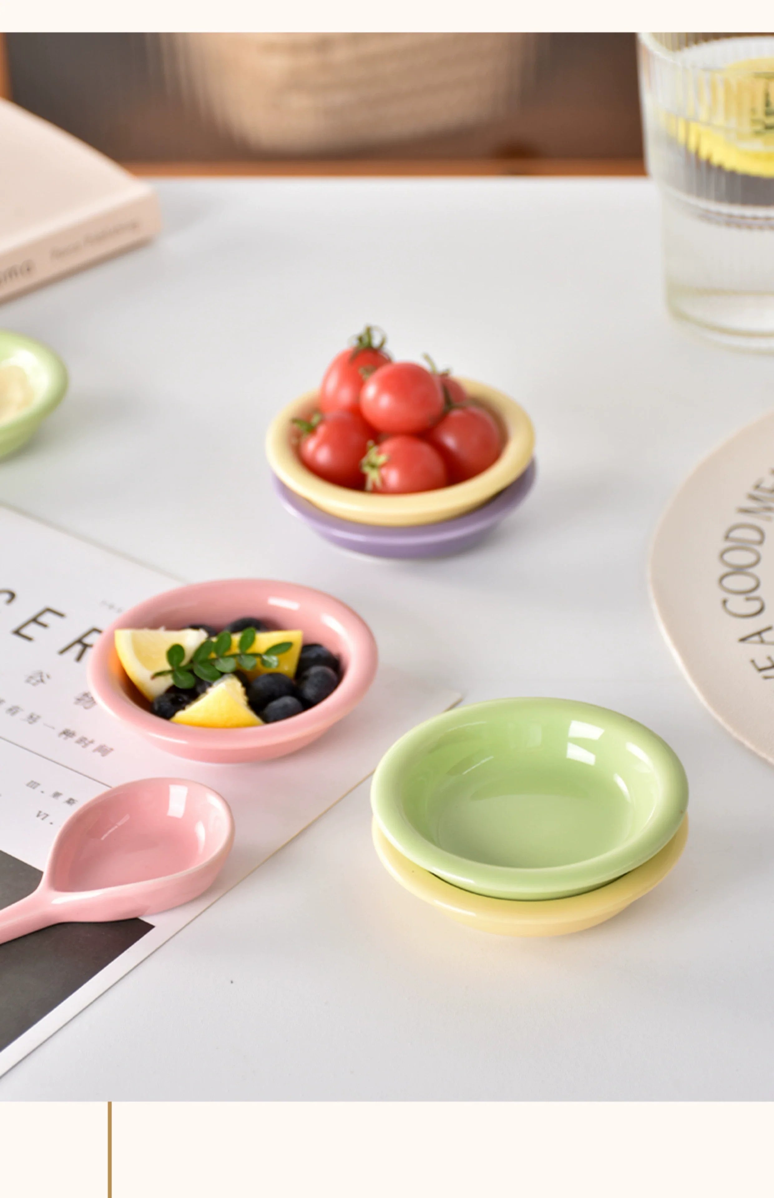 Gentle Lighting Dining Cream Style Ceramic Small Plate